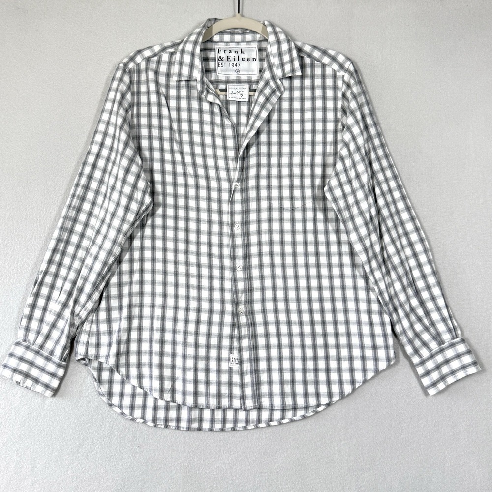 Frank and Eileen Relaxed Button Up Shirt Women Small Check Plaid Italian Flannel